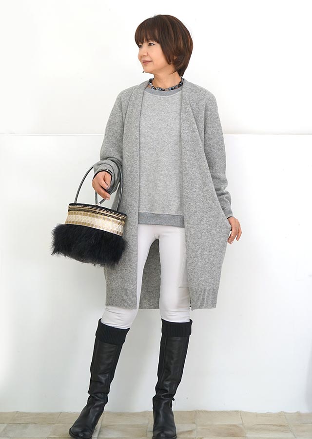 完売です！【透かし編みがお洒落◎】和紙ブークレ 透かし編み